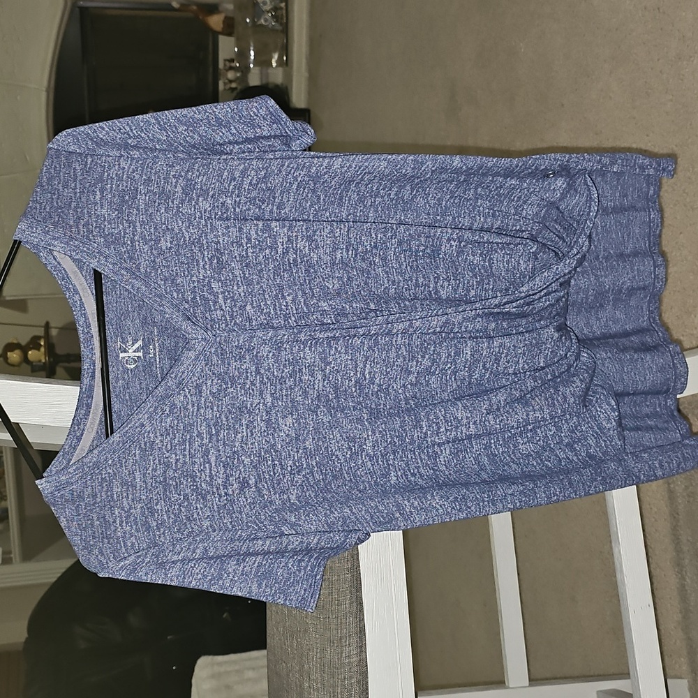 Calvin Klein Heathered Blue Short Sleeve Top 🦉